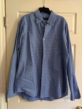 Ralph Lauren Light Blue Plaid Button-Down Shirt